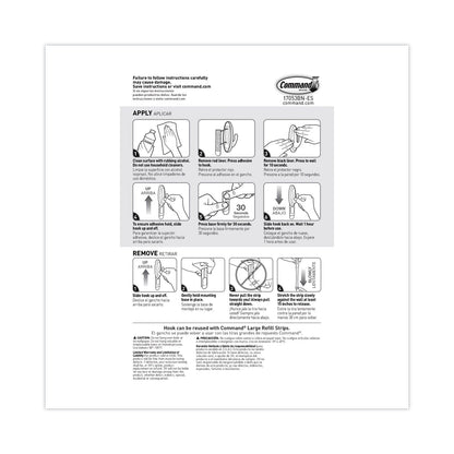 Command Decorative Hooks, Traditional, Large, 1 Hook and 2 Strips/Pack