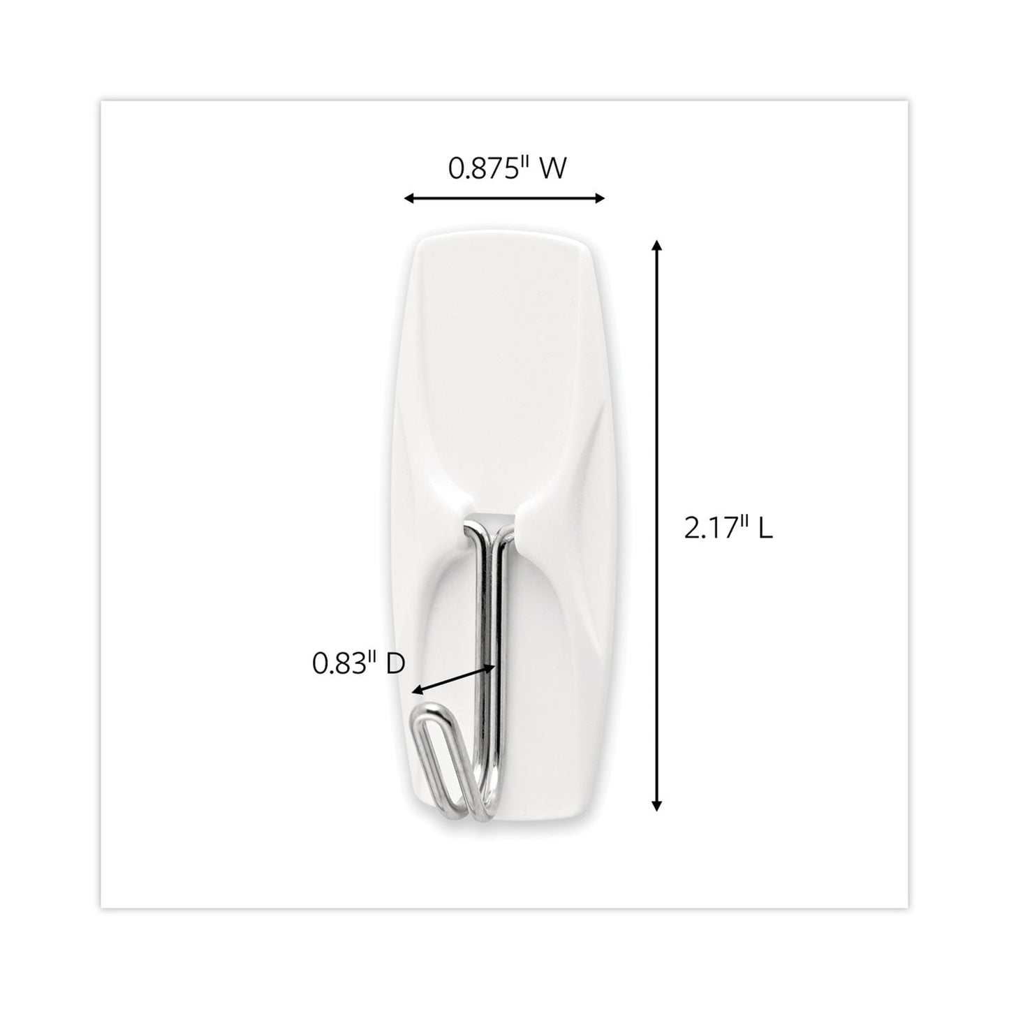Command General Purpose Hooks, Metal, White, 2 lb Cap, 35 Hooks and 40 Strips/Pack