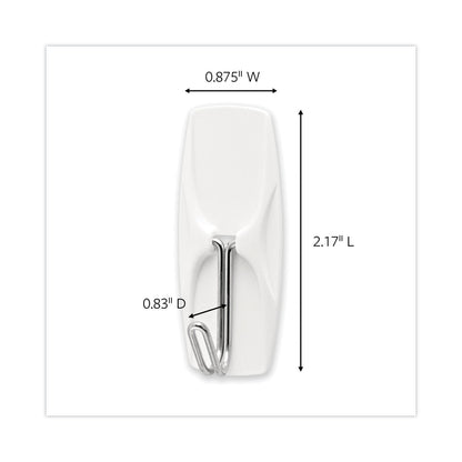 Command General Purpose Hooks, Metal, White, 2 lb Cap, 35 Hooks and 40 Strips/Pack