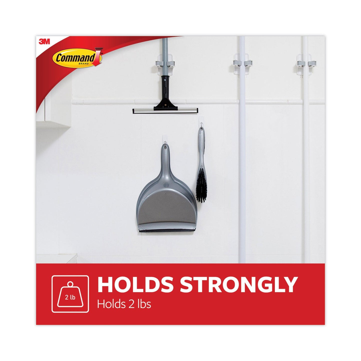 Command General Purpose Hooks, Metal, White, 2 lb Cap, 35 Hooks and 40 Strips/Pack