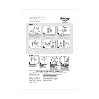 Command Designer Hooks, Plastic, White, 5 lb Cap, 16 Hooks and 24 Strips/Pack
