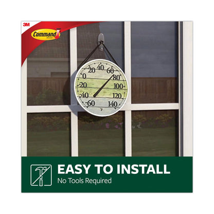 Command All Weather Hooks and Strips, Plastic, Medium, 2 Hooks and 4 Strips/Pack