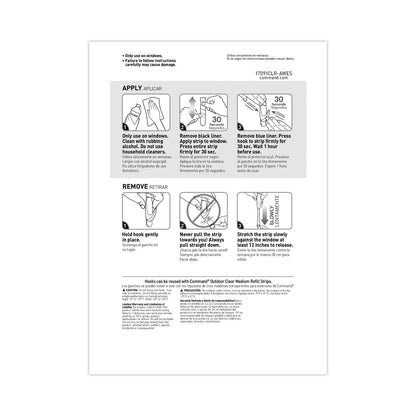 Command All Weather Hooks and Strips, Plastic, Medium, 2 Hooks and 4 Strips/Pack