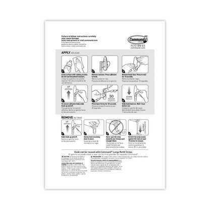 Command Adhesive Mount Metal Hook, Large, Brushed Nickel Finish, 2 Hooks and 4 Strips/Pack