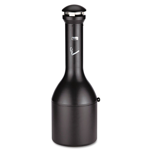 Rubbermaid Infinity Traditional Smoking Receptacle, 4.1 gal, 13 dia x 39h High, Black