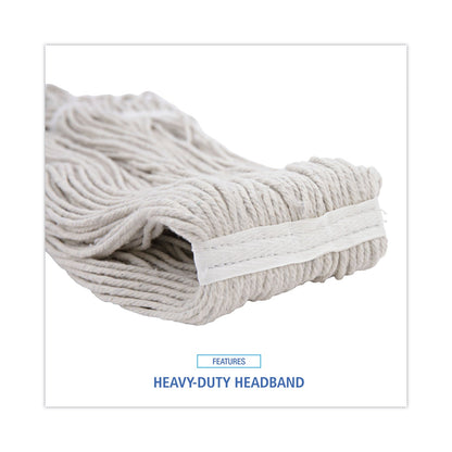 Boardwalk Premium Cut-End Wet Mop Heads, Cotton, 20oz, White, 12/Carton