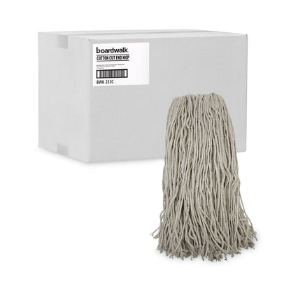 Boardwalk Mop Head, Premium Standard Head, Cotton Fiber, 32oz, White, 12/Carton