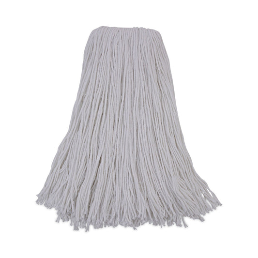Boardwalk Mop Head, Premium Standard Head, Rayon Fiber, 32oz, White, 12/Carton