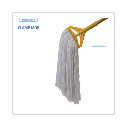 Boardwalk Mop Head, Premium Standard Head, Rayon Fiber, 32oz, White, 12/Carton