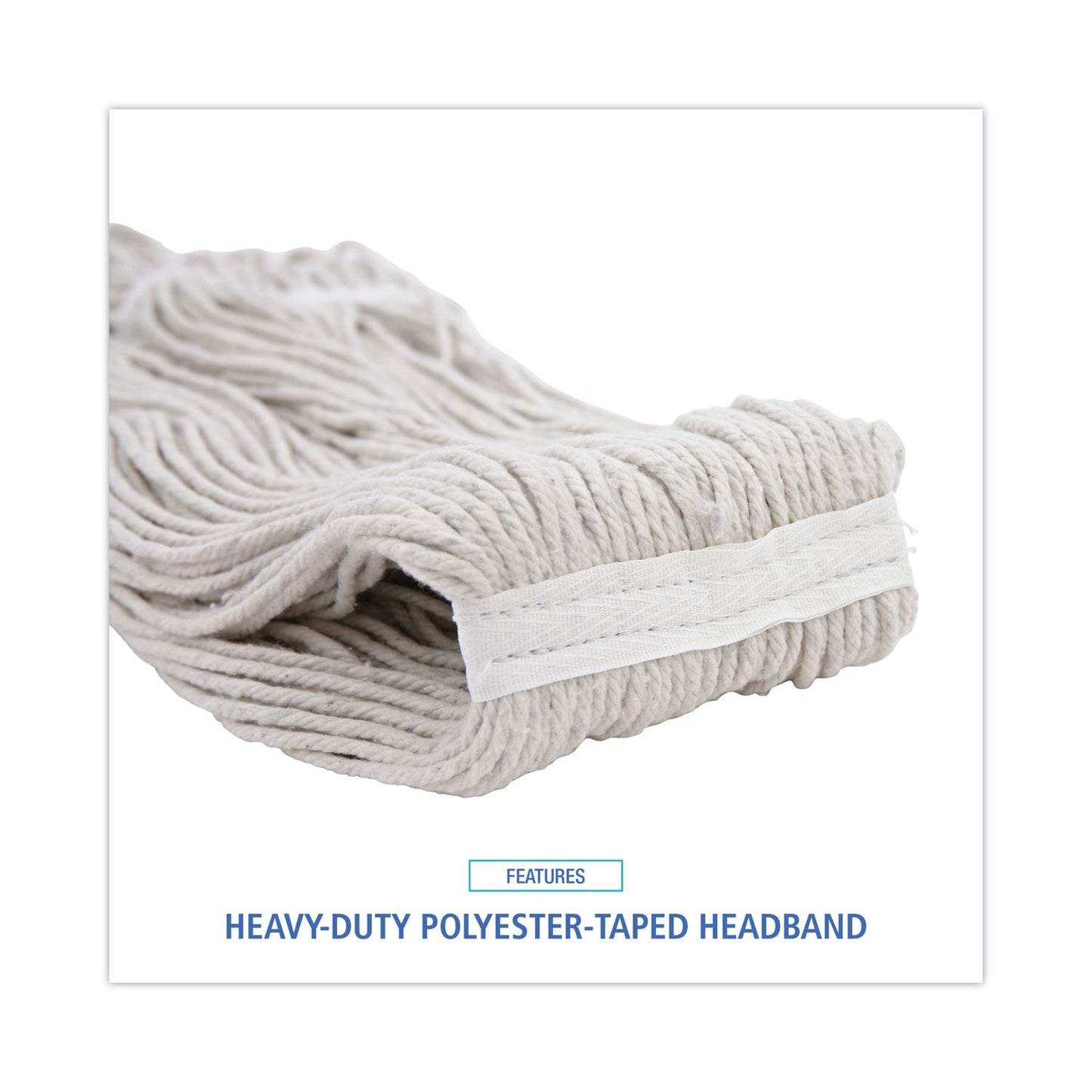 Boardwalk Pro Loop Web/Tailband Wet Mop Head, Cotton, 24oz, White