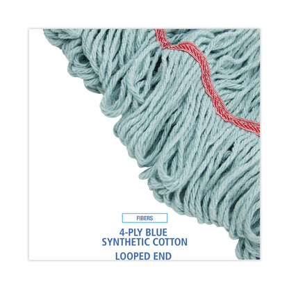 Boardwalk EchoMop with Looped-End Wet Head, Synthetic/Cotton, Large, Blue, 12/Carton