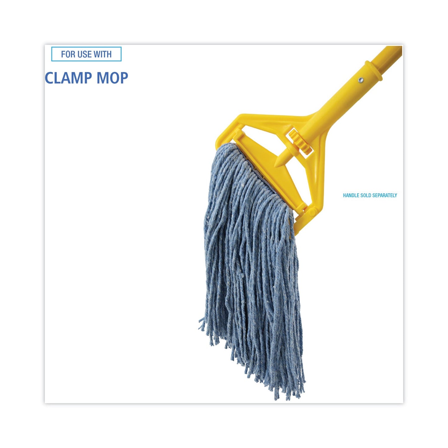 Boardwalk Mop Head, Standard Head, Cotton/Synthetic Fiber, Cut-End, #16., Blue