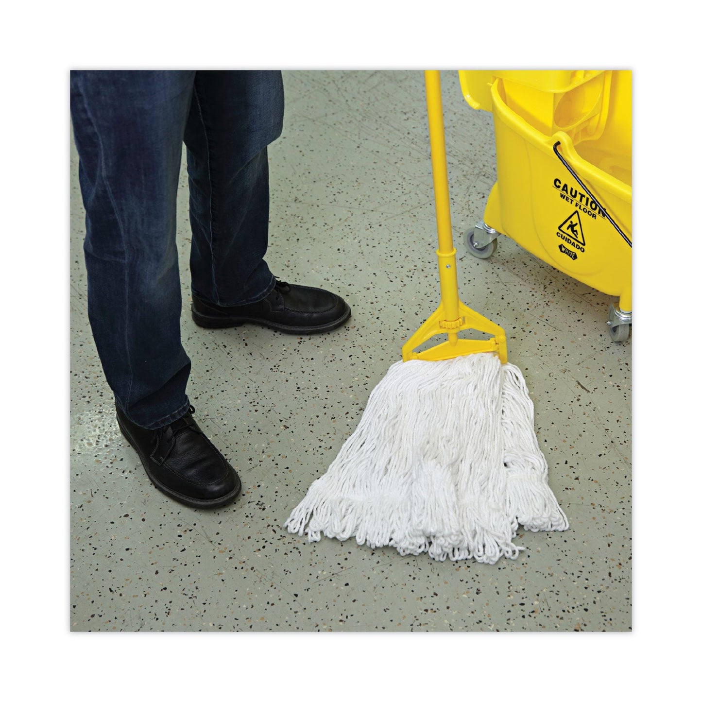 Boardwalk Pro Loop Web/Tailband Wet Mop Head, Rayon, #24 Size, White, 12/Carton