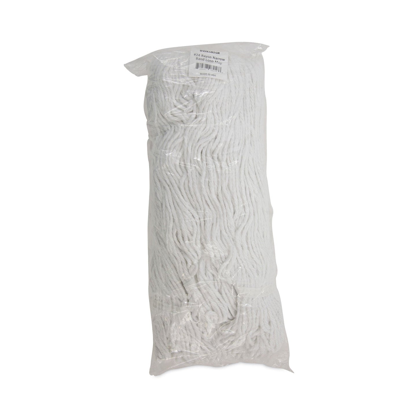 Boardwalk Pro Loop Web/Tailband Wet Mop Head, Rayon, #24 Size, White, 12/Carton