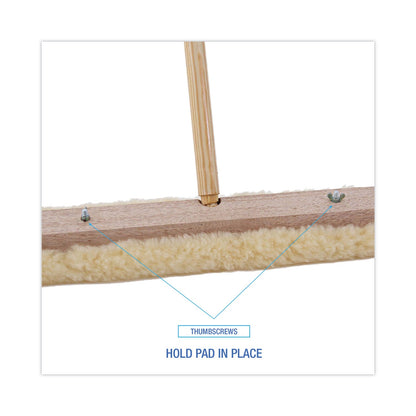 Boardwalk Mop Head, Finish Applicator, Lambswool, 16-Inch, White