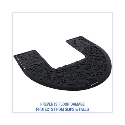 Boardwalk Commode Mat 2.0, Absorbant, Rubber, 22 x 22, Black, 6/Carton