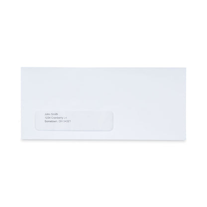 Universal Peel Seal Strip Business Envelope, Address Window, #10, Square Flap, Self-Adhesive Closure, 4.13 x 9.5, White, 500/Box