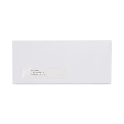 Universal Open-Side Business Envelope, 1 Window, #10, Commercial Flap, Gummed Closure, 4.13 x 9.5, White, 250/Box