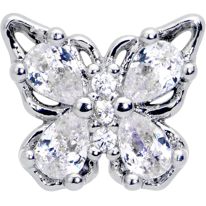 16G 5/16 Clear Gem Baroque Butterfly Internally Threaded Labret