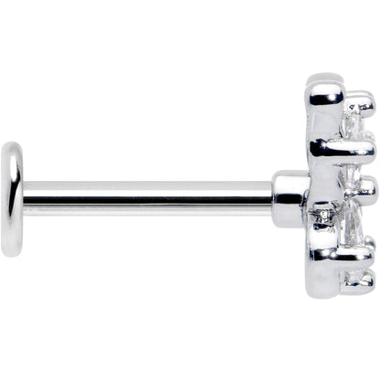 16G 5/16 Clear Gem Baroque Butterfly Internally Threaded Labret