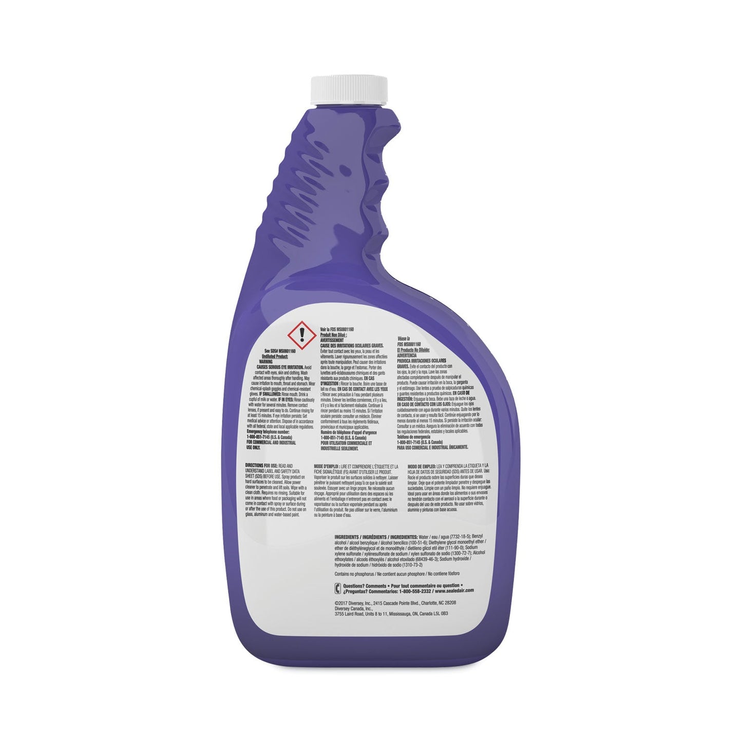 Diversey Whistle Plus Professional Multi-Purpose Cleaner/Degreaser, Citrus, 32 oz Spray Bottle, 4/Carton