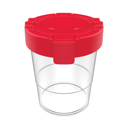 deflecto Antimicrobial No Spill Paint Cup, 3.46 w x 3.93 h, Red