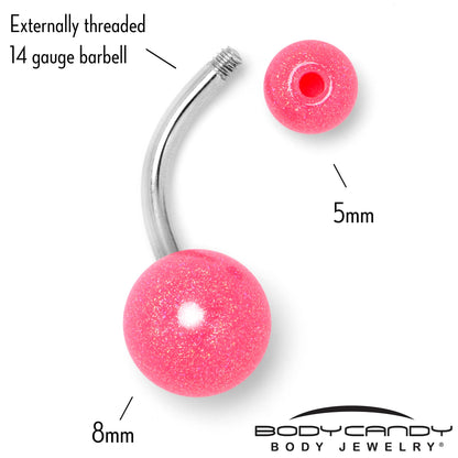 Pastel Shimmer Pink Ends Belly Ring