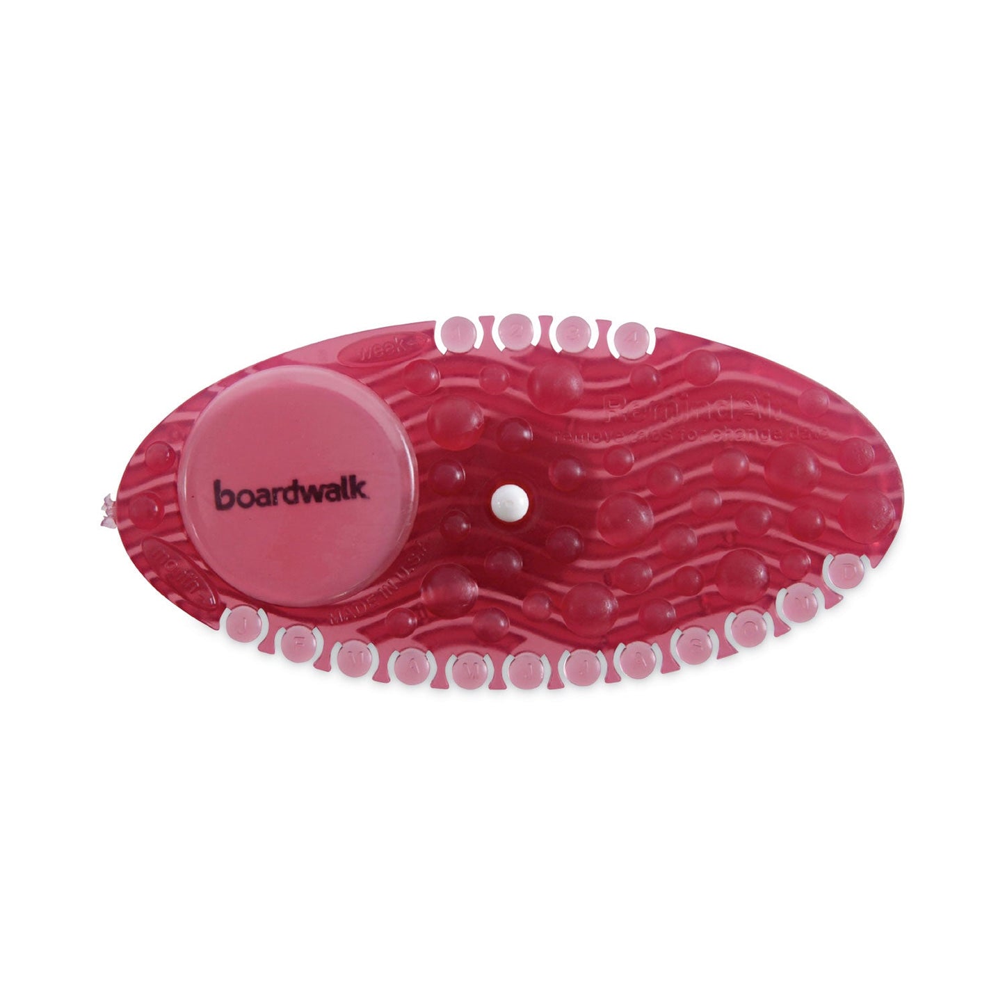 Boardwalk Curve Air Freshener, Spiced Apple, Solid, Red, 10/Box