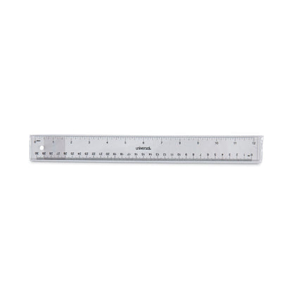 Universal Clear Plastic Ruler, Standard/Metric, 12" Long, Clear