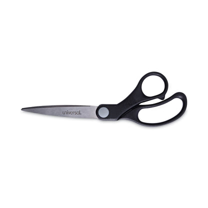 Universal Stainless Steel Office Scissors, 8.5" Long, 3.75" Cut Length, Black Offset Handle