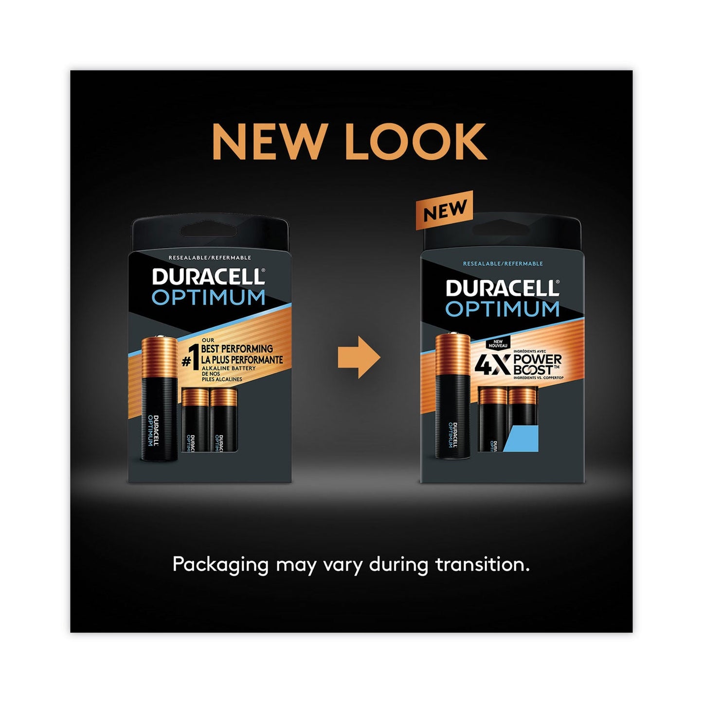 Duracell Optimum Alkaline AA Batteries, 4/Pack