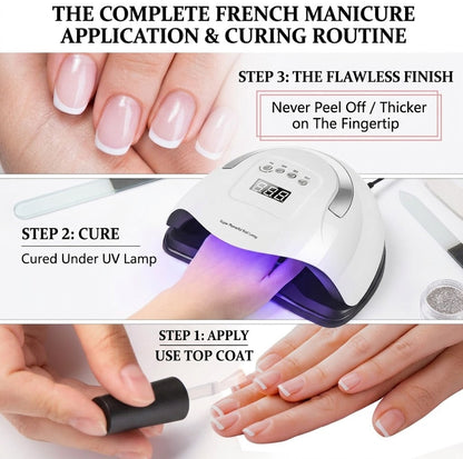 Salon-Style French Tip Press-On Nails - Square #04