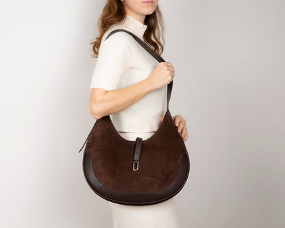 Rosa Women’s Leather Shoulder Bag – Genuine Leather Crescent Bag for Everyday Elegance | Minimal & Handcrafted