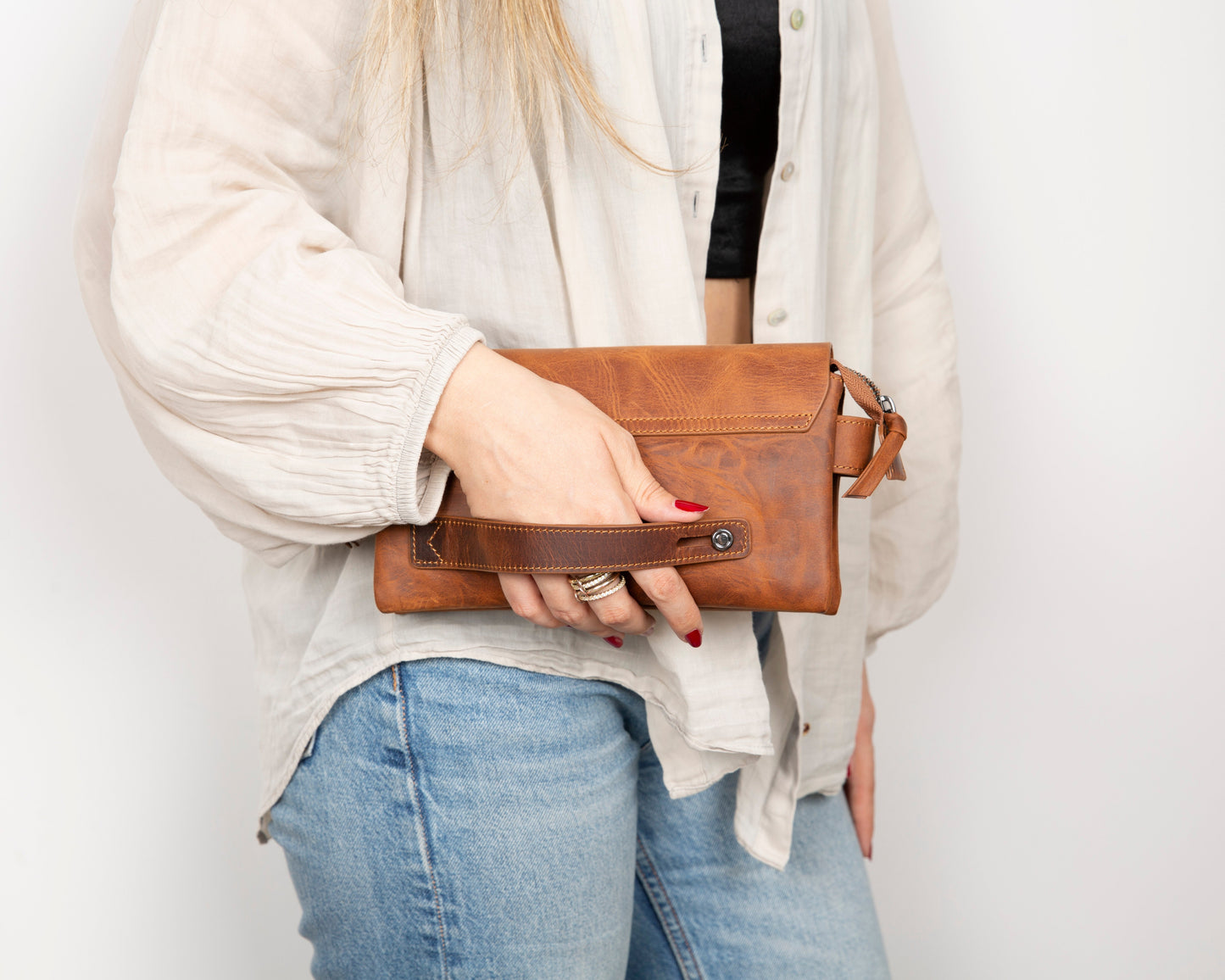 Prestige Leather Clutch Bag