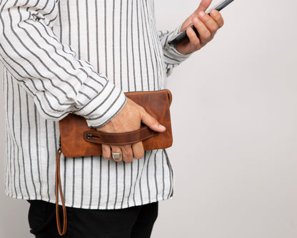 Prestige Leather Clutch Bag