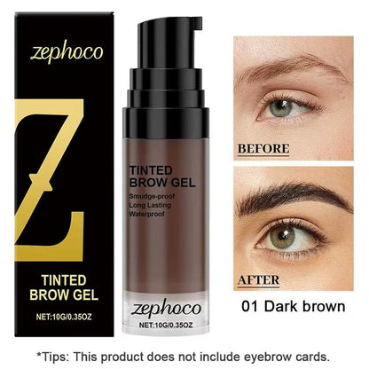 Brow Gel & 4-Prong Eyebrow Pen Set - Smudge-Proof & Water-Resistant for Long-Lasting, Natural-Looking Brows