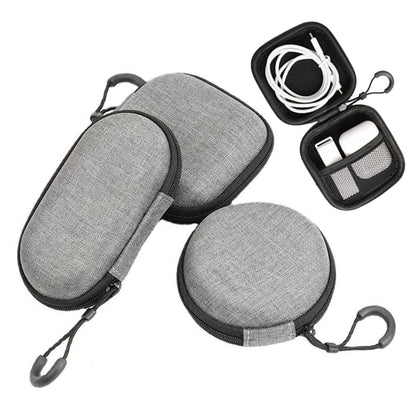 3 Pack Earbud Case BetterJonny EVA Hard Earphone Carrying Case Portable Storage Earbud Pouch Case Mini Earbud Pouch for Bluetooth Ear Buds USB Adapter Cable Coin Pouch Wallet (Grey)