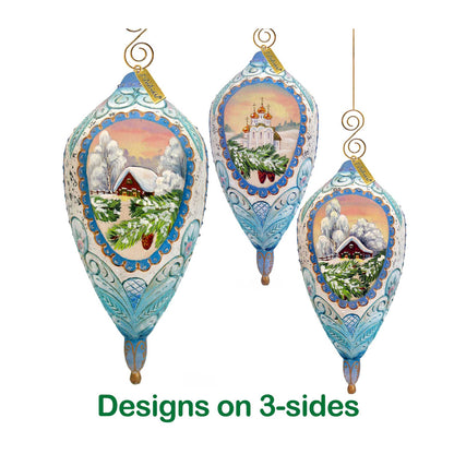Winter Cottage Sculpted Ornament by G. DeBrekht - 621141