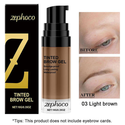 Brow Gel & 4-Prong Eyebrow Pen Set - Smudge-Proof & Water-Resistant for Long-Lasting, Natural-Looking Brows