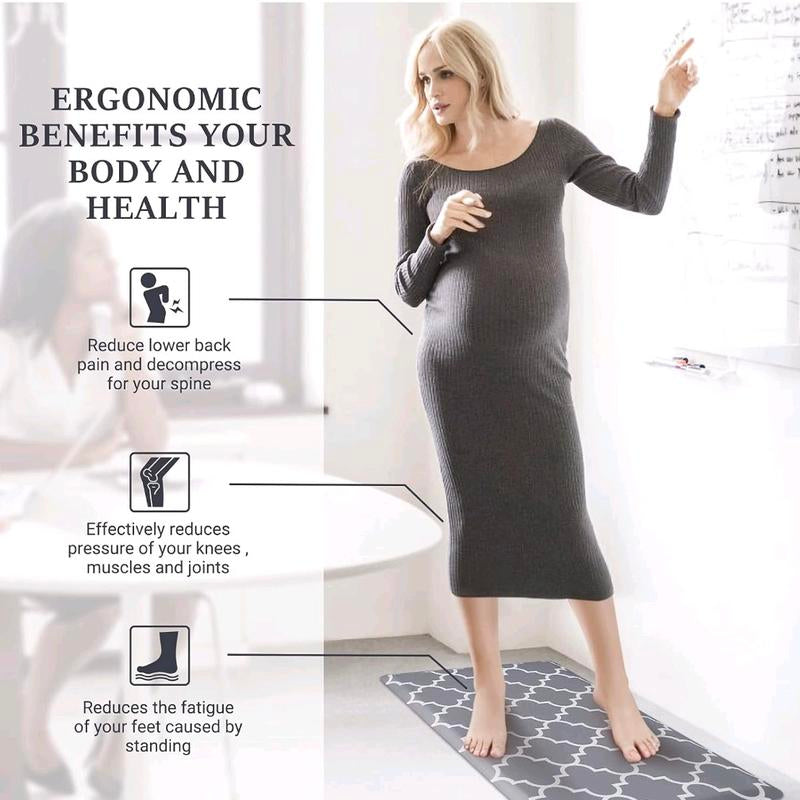 Kitchen Mat Cushioned Anti-Fatigue Kitchen Rug,17.3"X 28",Non Slip Waterproof Kitchen Mats and Rugs Heavy Duty PVC Ergonomic Comfort Mat for Kitchen, Floor Home, Office, Sink, Laundry