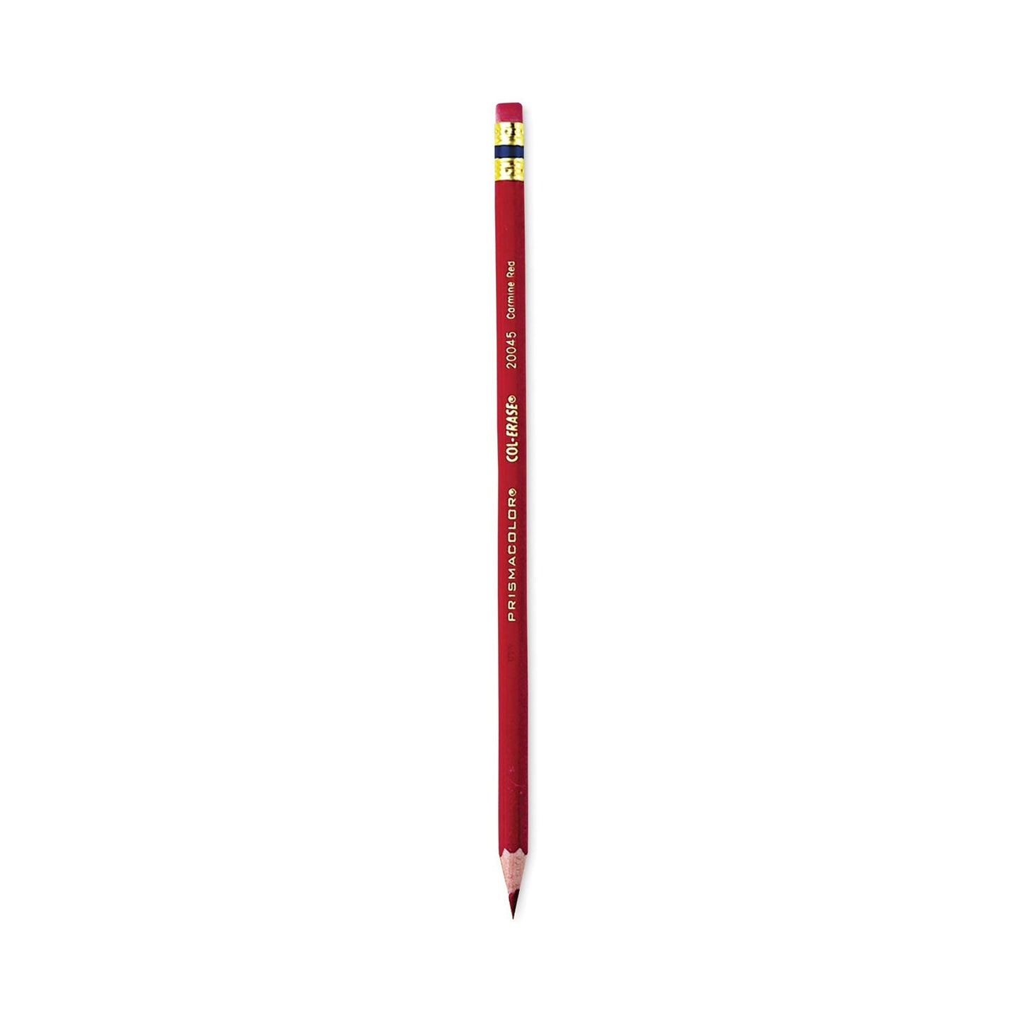 Prismacolor Col-Erase Pencil with Eraser, 0.7 mm, 2B (#1), Carmine Red Lead, Carmine Red Barrel, Dozen