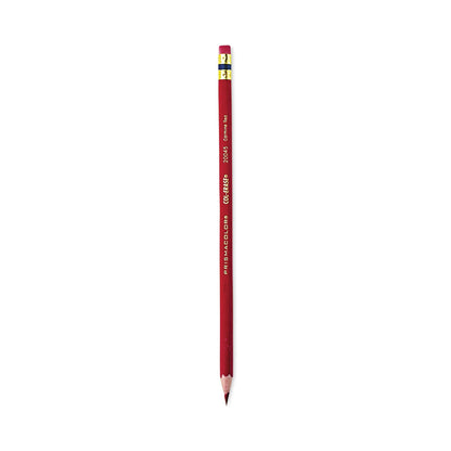 Prismacolor Col-Erase Pencil with Eraser, 0.7 mm, 2B (#1), Carmine Red Lead, Carmine Red Barrel, Dozen