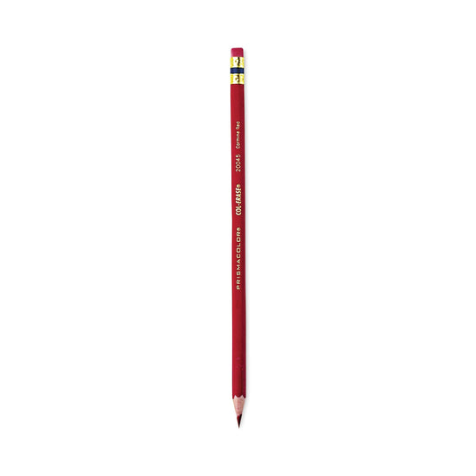 Prismacolor Col-Erase Pencil with Eraser, 0.7 mm, 2B (#1), Carmine Red Lead, Carmine Red Barrel, Dozen