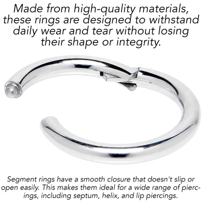 10G 1/2 316L Surgical Steel Precision Hinged Segment Hoop