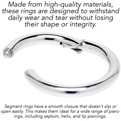 8G 5/8 316L Surgical Steel Precision Hinged Segment Hoop