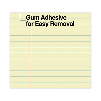 Universal Glue Top Pads, Wide/Legal Rule, 50 Canary-Yellow 8.5 x 11 Sheets, Dozen