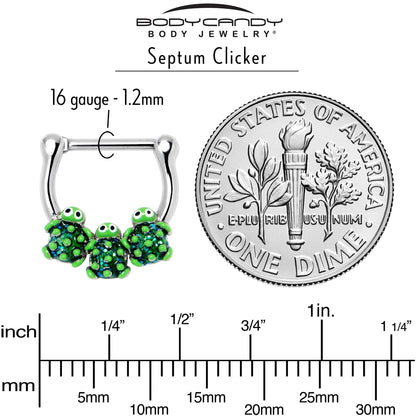 16G 5/16 Textured Turtle Trio Cartilage Clicker