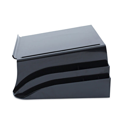Universal Recycled Telephone Stand and Message Center, 12.25 x 10.5 x 5.25, Black