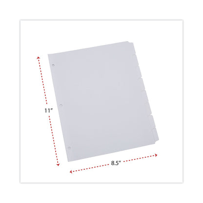 Universal Deluxe Write-On/Erasable Tab Index, 8-Tab, 11 x 8.5, White, White Tabs, 1 Set