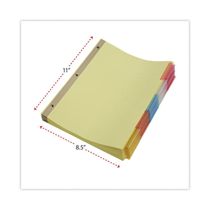 Universal Deluxe Extended Insertable Tab Indexes, 5-Tab, 11 x 8.5, Buff, Assorted tabs, 24 Sets